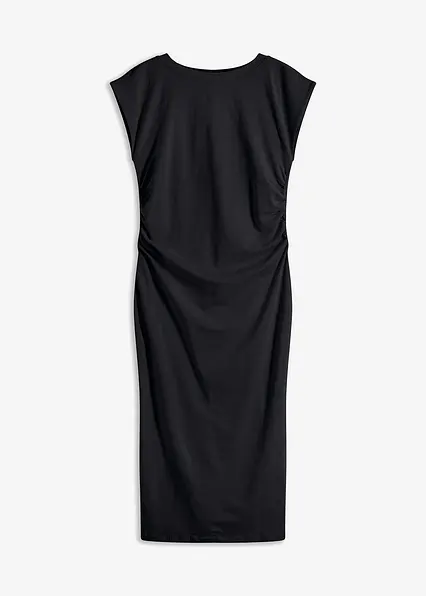 Jerseykleid aus Baumwolle mit Stretch in schwarz von vorne - bonprix
