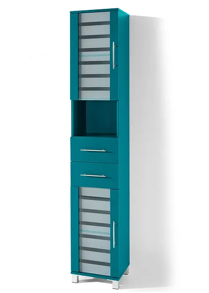 Badezimmer Hochschrank in petrol von vorne - bonprix