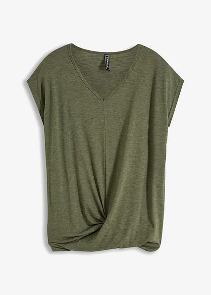 Shirt aus Viskose-Mix in grün von vorne - bonprix