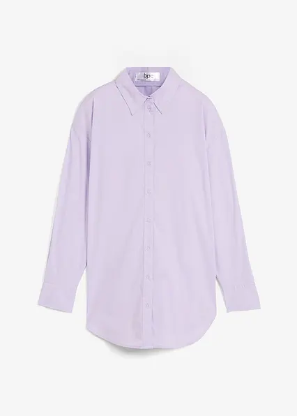Oversize-Hemd in lila von vorne - bonprix