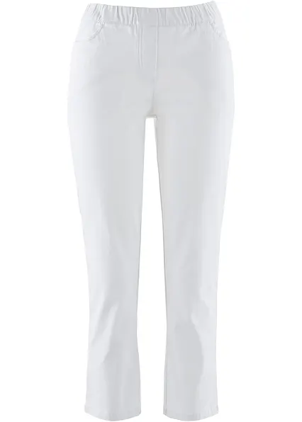 7/8 Schlupfhose mit Stretch in weiß von vorne - bonprix