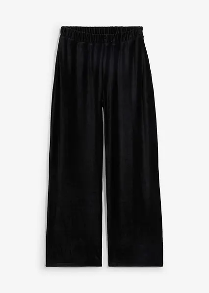 Weite Schlupfhose in Cordoptik in schwarz von vorne - bonprix
