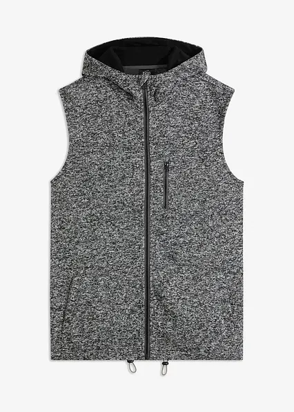 Strickfleece Weste in schwarz von vorne - bonprix