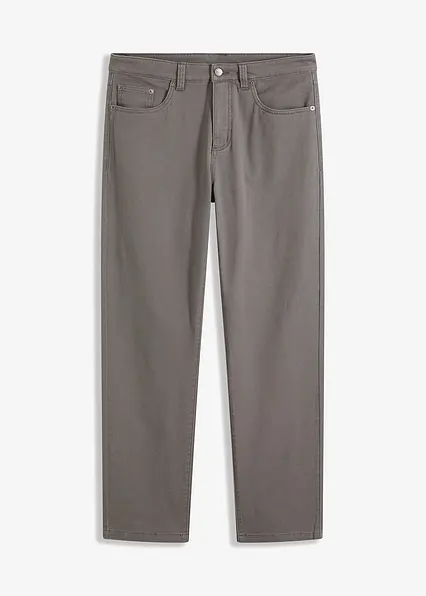 Classic Fit Stretch-Hose, Straight in grau von vorne - bonprix