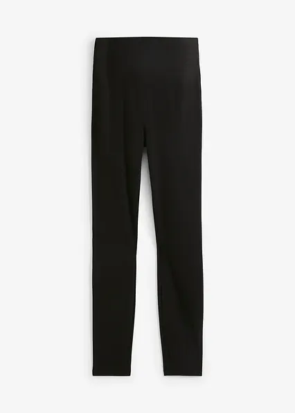 Umstandsleggings aus weicher Bio-Baumwolle in schwarz von vorne - bonprix