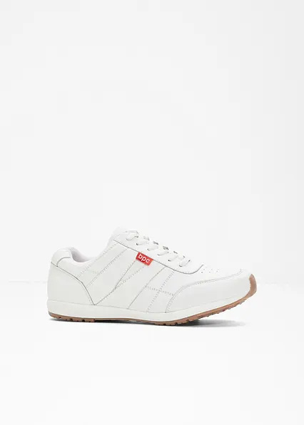 Sneaker aus Leder in weiß von vorne - bonprix