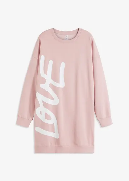 Sweatkleid in rosa von vorne - bonprix