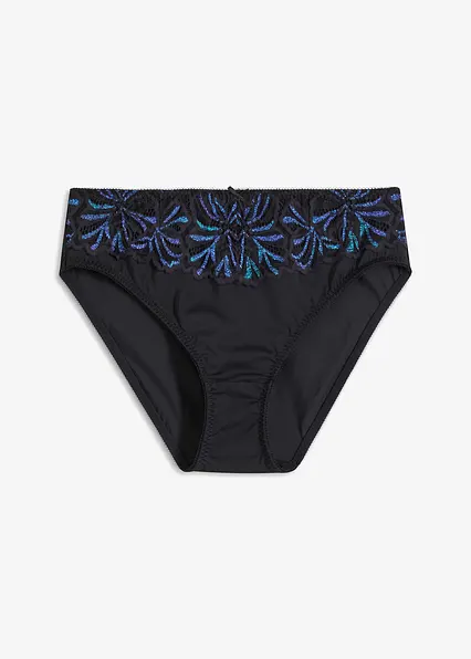 Maxislip mit mehrfarbigem Glitzergarn in schwarz von vorne - bonprix