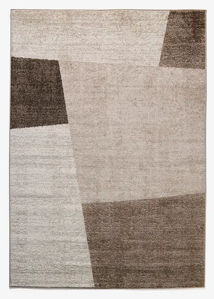 Teppich mit geometrischer Musterung in beige von vorne - bonprix