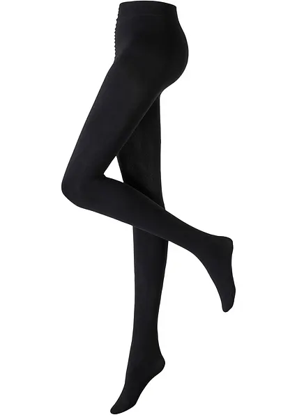 Thermo Strumpfhose 100den in schwarz von vorne - bonprix