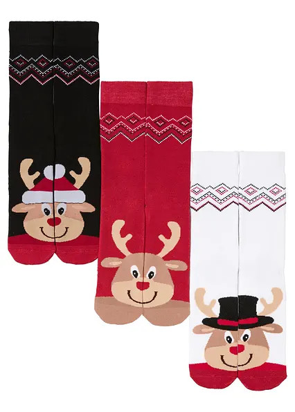 Thermo Socken (3er Pack) in weiß von vorne - bonprix