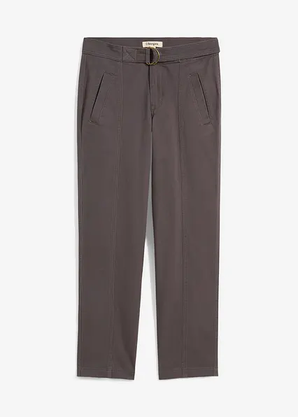 Hose aus Baumwoll-Elasthan-Mix in grau von vorne - bonprix