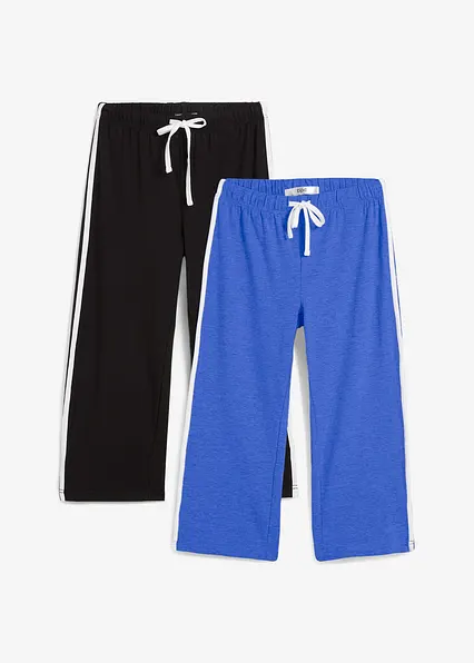 Capri-Hose aus Baumwolle mit Stretch (2er Pack) in blau von vorne - bonprix