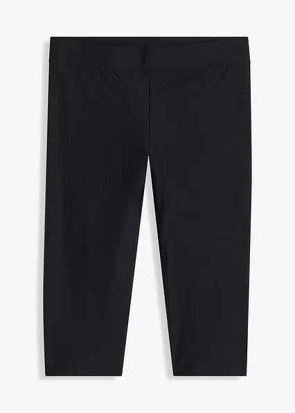 Badecaprihose mit elastischem Bund in schwarz von vorne - bonprix