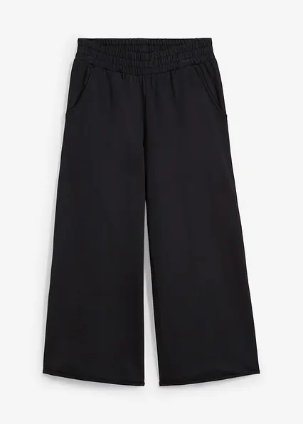 Sweathose aus Bio-Baumwolle, 7/8 Länge in schwarz von vorne - bonprix