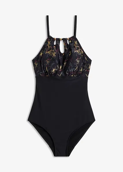 Medium Shape-Badeanzug in schwarz von vorne - bonprix