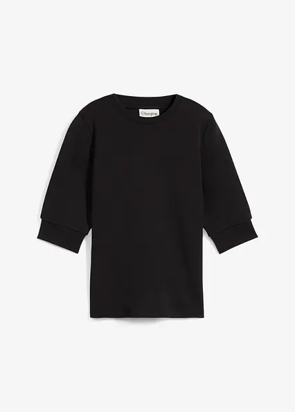 Shirt aus reiner Bio-Baumwolle in schwarz von vorne - bonprix