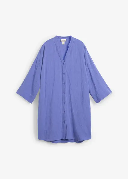 Blusenkleid aus Musselin in lila von vorne - bonprix