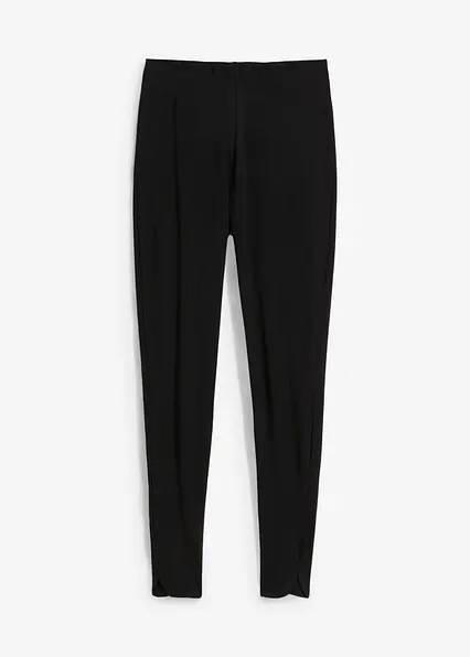 Leggings aus reiner Bio-Baumwolle in schwarz von vorne - bonprix