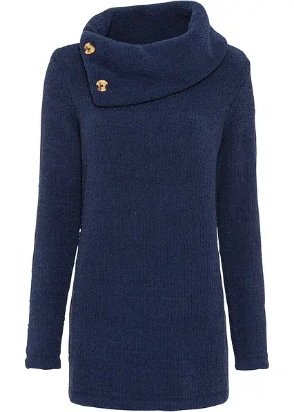 Longpullover in blau von vorne - bonprix
