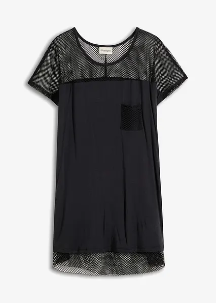 Strand Longshirt aus Viskose in schwarz von vorne - bonprix