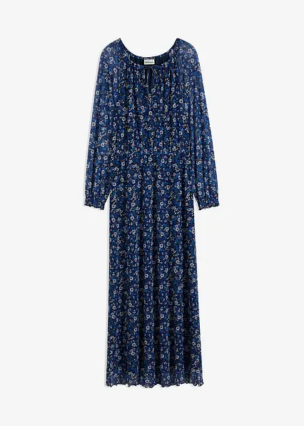 Mesh-Maxikleid in schwarz von vorne - bonprix