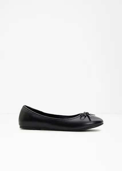 Ballerinas mit Schleife in schwarz - bonprix