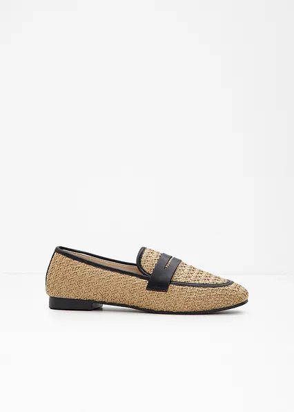 Loafer in Stroh-Optik in beige - bonprix