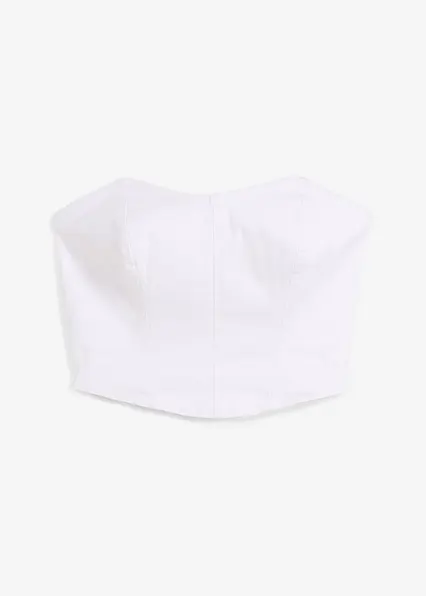 Korsett Blusentop in weiß von vorne - bonprix