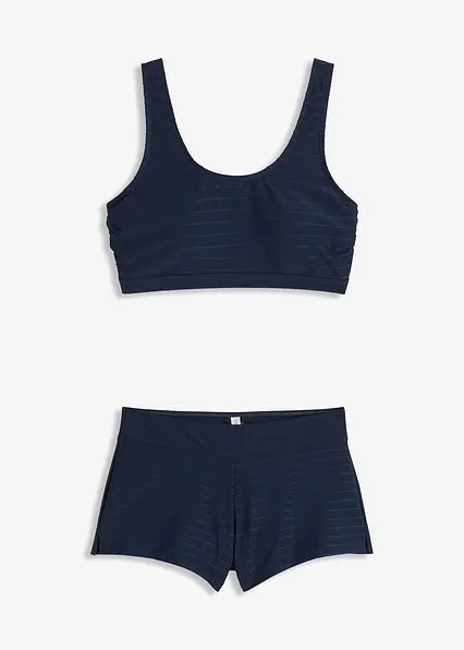 Bustier Bikini (2-tlg.Set) in blau von vorne - bonprix