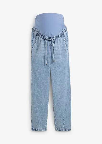 Knöchellange Umstandsjeans, Boyfriend Fit in blau von vorne - bonprix