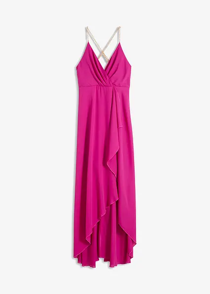 Vokuhila-Kleid mit Wickel-Optik in pink von vorne - bonprix