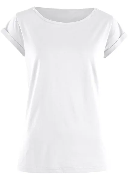 T-Shirt aus reiner Baumwolle in weiß - bonprix
