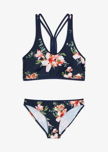 Bustier Bikini (2-tlg.Set) in blau von vorne - bonprix