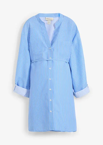 Umstandsbluse und Stillbluse aus Baumwolle in blau von vorne - bonprix