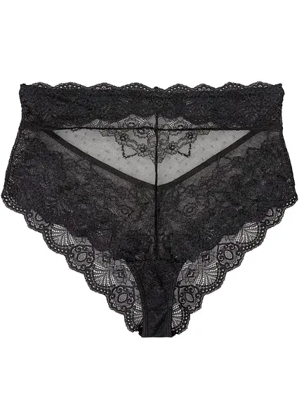 Highwaist Slip  aus zarter Spitze in schwarz - bonprix