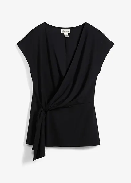 Top aus Punto di Roma in schwarz von vorne - bonprix