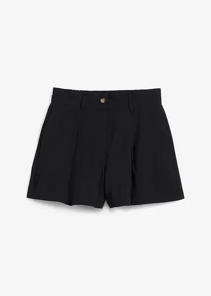 Shorts aus feiner Viskose in schwarz von vorne - bonprix
