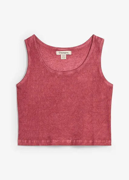 Tanktop aus reiner Bio-Baumwolle in lila von vorne - bonprix