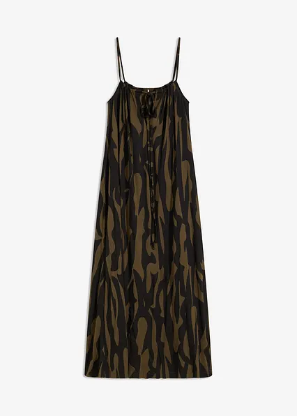 Strandkleid aus fließender Viskose in schwarz von vorne - bonprix