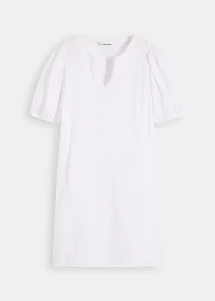 Kurzes Kleid aus Musselin in weiß von vorne - bonprix