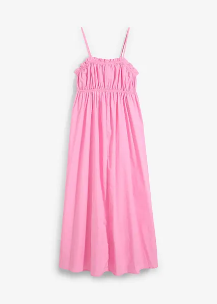 Trägerkleid aus reiner Bio-Baumwolle in rosa von vorne - bonprix