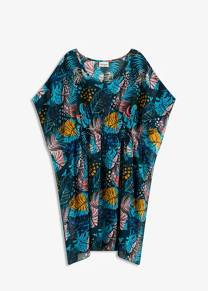 Strandtunika aus leichtem Chiffon in blau von vorne - bonprix