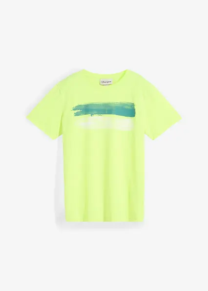 T-Shirt in modischen Farben in gelb von vorne - bonprix