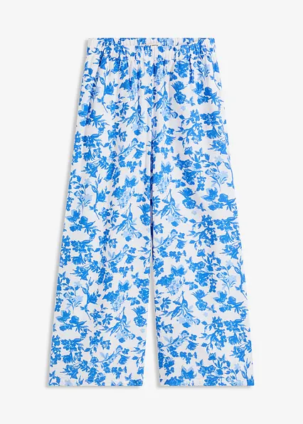 Culotte aus fließendem Viskose-Mix in weiß von vorne - bonprix