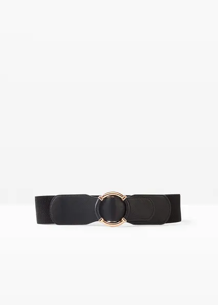Stretchgürtel in schwarz von vorne - bonprix