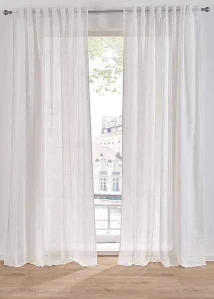 Gardine mit Struktur (1er Pack) in weiß - bonprix
