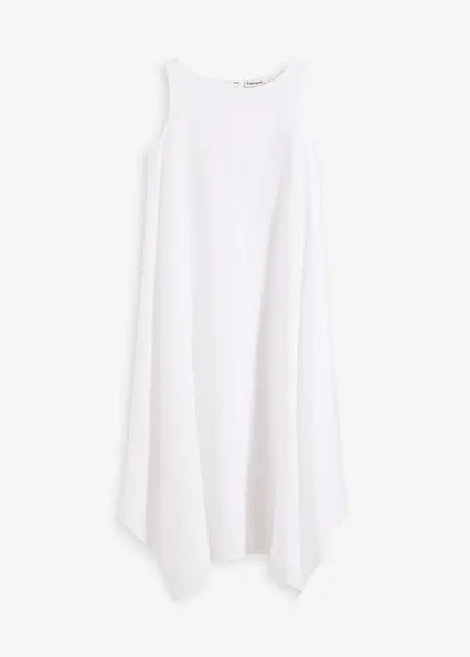 Trägerkleid aus feinem Viskose-Mix in weiß von vorne - bonprix