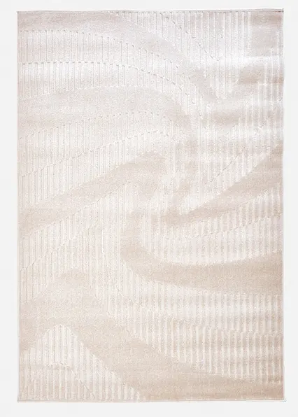 Teppich mit Hoch- Tiefstruktur in beige von vorne - bonprix