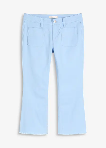 Capri-Hose aus Baumwolle mit Stretch in blau von vorne - bonprix